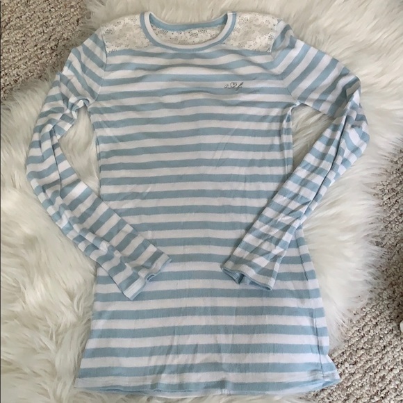 abercrombie kids Other - Abercrombie kids ribbed striped top with lace